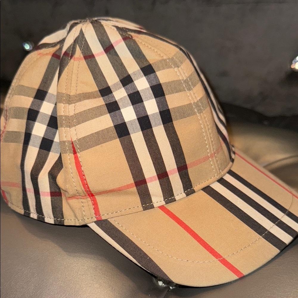 Burberry Beige and Black Plaid Hat